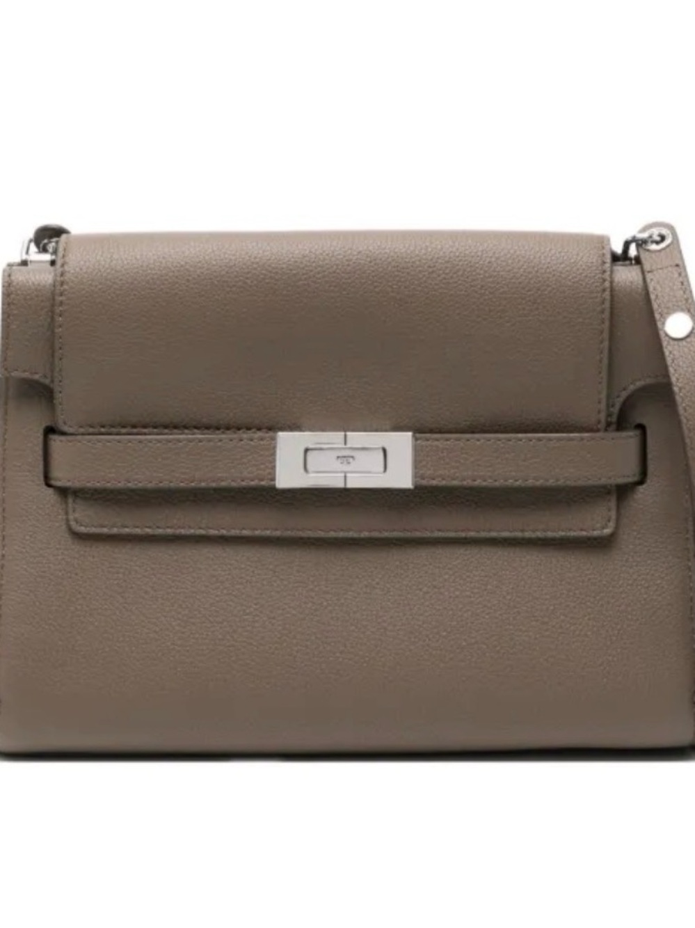 NEW Tory Burch TB Lee Radziwill Taupe Leather Crossbody Shoulder Bag purse
